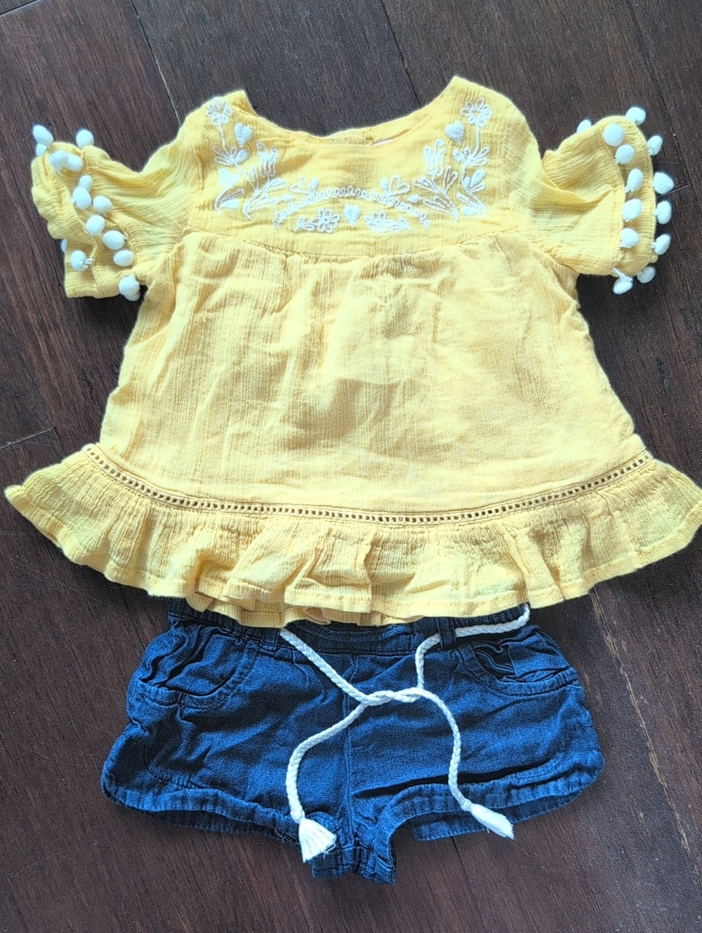 Tommy Bahama Yellow Baby Top with Embroidered Yoke
